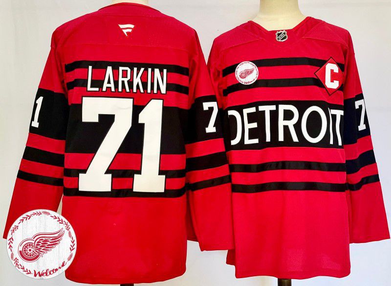 Men Detroit Red Wings #71 Larkin Red Fanatics 2025 NHL Jersey style 4->detroit red wings->NHL Jersey